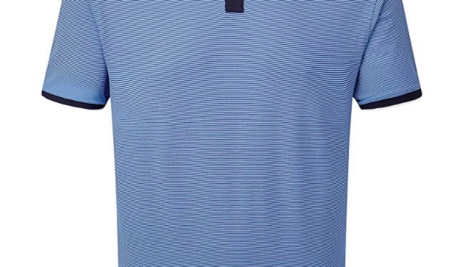 FootJoy Mens 2021 Pique Ministripe Stretch Wicking ProDry Golf Polo Shirt